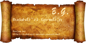 Budaházi Germán névjegykártya